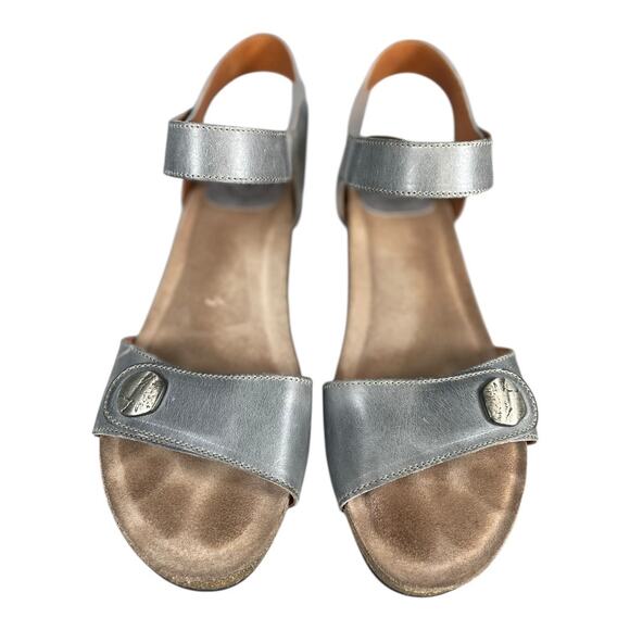 Taos Women’s Carousel 2 Wedge Graphite Grey Leather Sandals Size-11 - Picture 3 of 9